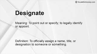 Designate Meaning