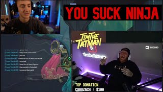 TimTheTatman opens Ninja's stream to him RAGING and YELLING (Full Clip)