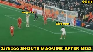 🎥: Fans Blame Joshua Zirkzee for Passing Ball To Harry Maguire for Miss Against Liverpool