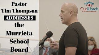 Pastor Tim Thompson addresses the Murrieta School Board