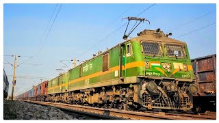 𝟒𝐊 𝐔𝐇𝐃 || Multi WAG9H Locomotives haul empty BOBR Train going for Coal Loading