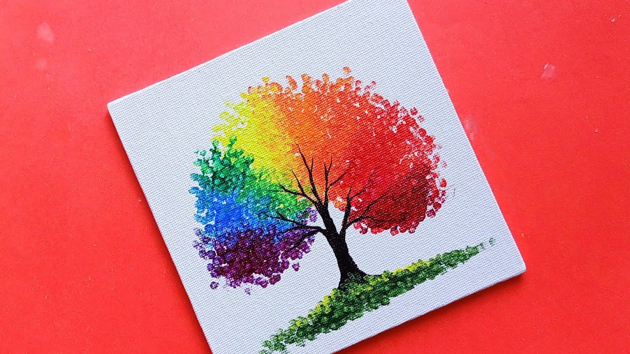 Easy Painting Rainbow Tree At Jorge Damon Blog