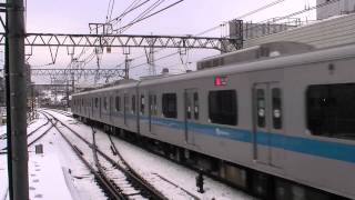 【積雪】小田急3000形3091F 町田駅到着（警笛つき）