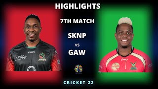 SKNP vs GAW 7th Match CPL 2022 Highlights | SKNP vs GAW Full Match Highlights | Hotstar | Cricket 22