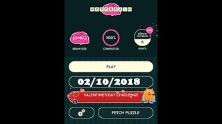 Wordbrain Valentine's Day Challenge February 10 2018