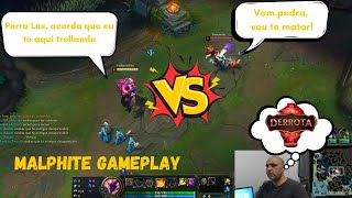 MALPHITE MID VS LUX GAMEPLAY - DERROTA CERTA JOGANDO NESTE SERVIDOR BRASILEIRO KKKKKK