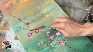 Easy Acrylic Techniques: Step-by-Step Guide to Semi-Abstract Flower Painting for Beginners