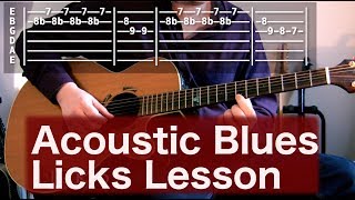How to play acoustic blues guitar solo lesson