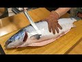 How To Fillet a Whole Salmon | Sashimi & Sushi -Taiwanese street food