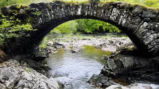 Glen Lyon, Perthshire, Scotland. River Lyon \u0026 the Roman Bridge. Glen Lyon Tea room. 4KDrone footage.