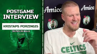 Kristaps Porzingis REACTS to Red-Hot Start | Celtics vs Bulls Postgame