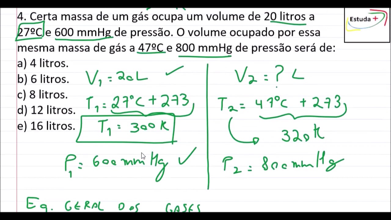 Equação Geral Dos Gases Exercícios - ENSINO