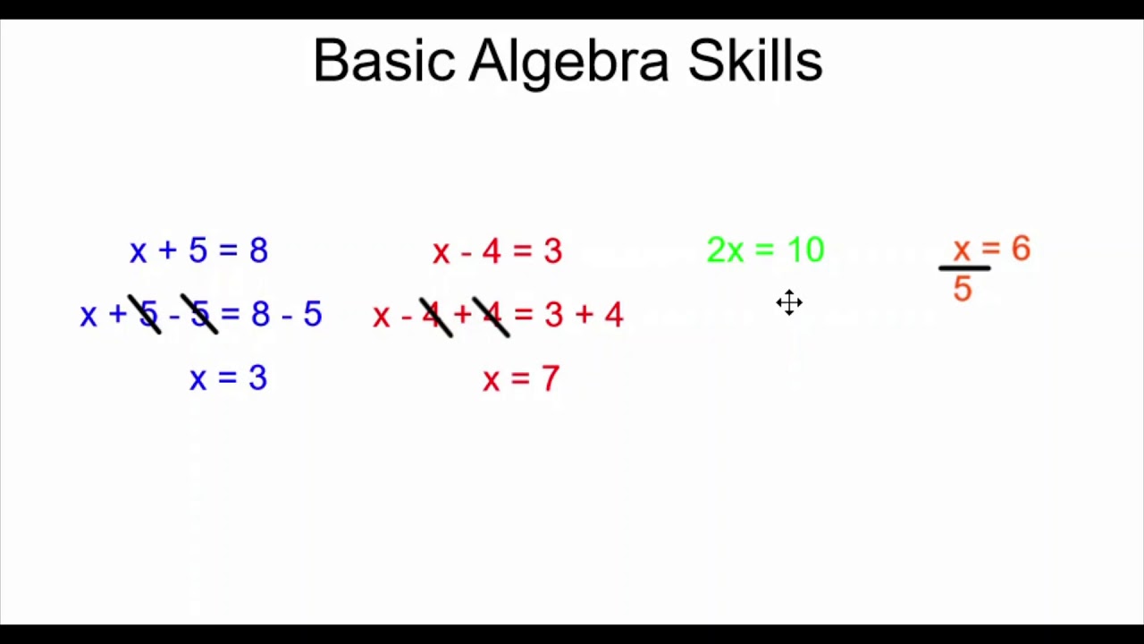 Basic Algebra Skills - The 4 Operations - YouTube