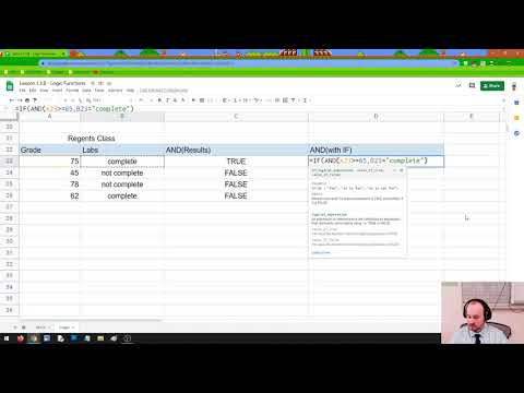 Spreadsheets 101: Lesson 1.3.B - Functions & Formulas (Logic) - YouTube