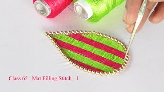 Class 65 : Mat filling stitch in aari work | Aari work basic stitches in tamil