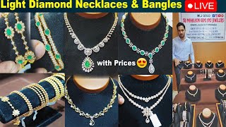 Light Diamond Necklaces & Bangles | @brideessentials | Diamond bangles sets