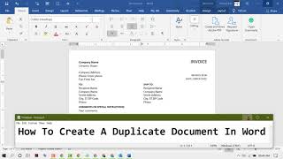 How To Create A Duplicate Document In Word