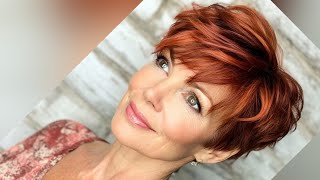 Elegant Beautiful Pixie Bob Haircut 😍 for over 50 Natural Older Women's//undercut short Hair style