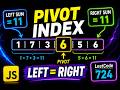 Pivot Index Interview Question | JavaScript DSA
