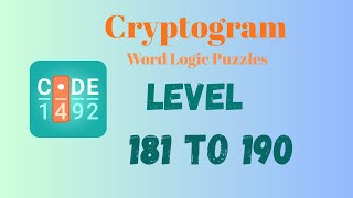 Cryptogram Level 181 - 190 Answer | Cryptogram Puzzle Game Solutions 🔐🧠 | Mini Boss