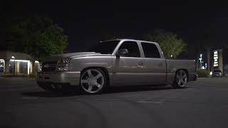 Nbs Crew cab Silverado 4/8 drop on 22” SS wheels