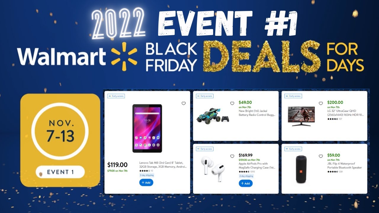 2022 Walmart Black Friday EVENT #1 Sneak Peek | 11/7-11/13 | Tips ...