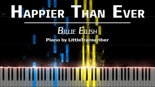 Billie Eilish - Happier Than Ever (Piano Cover) Tutorial by LittleTranscriber