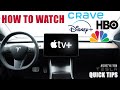 Tesla Quick Tip | How To Watch Apple TV+ Crave Disney HBO and MORE!