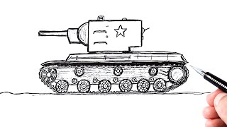 Как нарисовать танк КВ-2