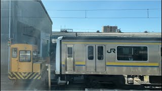 幕張車両センターの様子（2025.1.17.12:11）JR東日本209系2100番台ﾏﾘC443編成が車輪転削を実施中でした