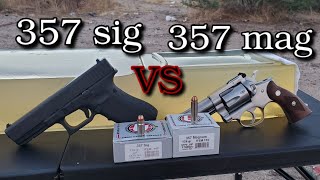 357 sig VS 357 mag in Ballistics Gel