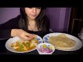 indian food🔥spicy paneer butter masala butter naan onion salad mukbang