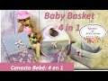 👶 Canastilla Bebé 4 en 1 Fácil: Porta Toallitas y Pañales, Guarda chupetes, Cesta y Babero #071