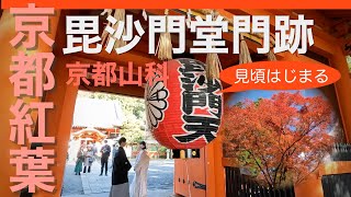 【京都の寺社を歩く】京都の紅葉2023 山科 毘沙門堂 紅葉はじまりました Kyoto Yamashina Bisyamon-do Temple autumn leaves