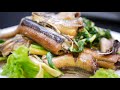 cảnh lươn siêu bổ steamed eel with milk and banana flower khmer food