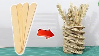 How to make a flower vase with popsicle sticks