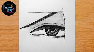 Anime Eye Drawing  || how to draw kakashi eye easy
