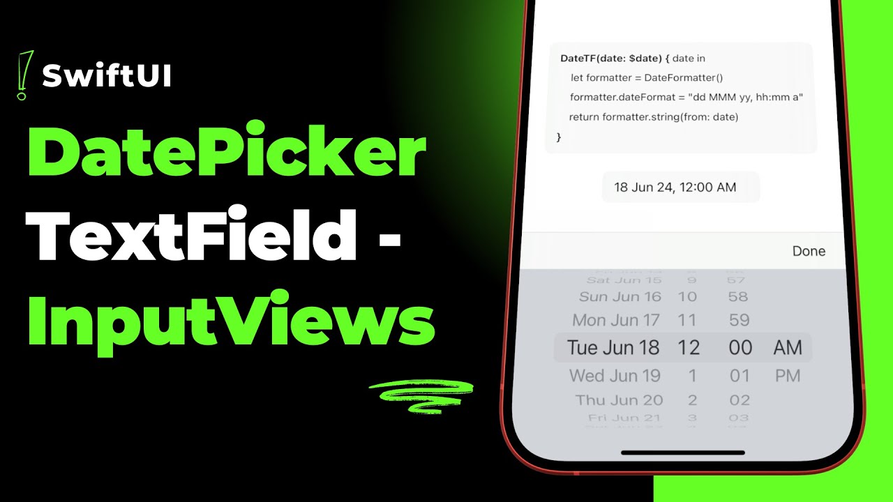 Swiftui Datepicker Textfield Input Views Xcode 15 Youtube