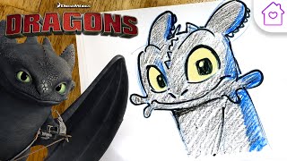 How to Draw TOOTHLESS From HOW TO TRAIN YOUR DRAGON! | #CAMPDREAMWORKS DRAW-ALONG