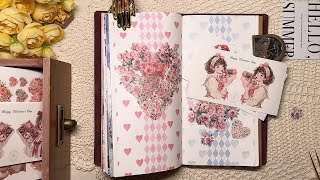 ASMR 다꾸 | 미리 준비한 발렌타인데이💝 다이어리 꾸미기 / '여름아, 안녕' Journaling #srapbooking vintage collage ビンテージ コラージュ