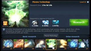 OGame: Researching Plasma Tech Level 22!