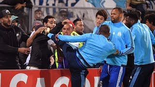 Marseille Star Patrice Evra Kicks a Fan in The Head During Europa League Game