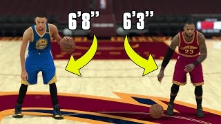 What If LEBRON JAMES And STEPHEN CURRY switched HEIGHTS? NBA 2k17 Gameplay!