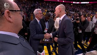 Adam Silver congratulates Mike Breen on his 100th NBA Finals game | NBA on ESPN