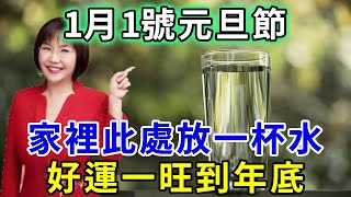 風水大師偷偷洩露天機：1月1號元旦節，家裡此處放一杯水，好運一旺到年底！再忙再有錢也要看看！｜禪音佛語 #風水 #運勢 #佛教 #人生感悟 #智慧 #一禪語 #分享 #手寫