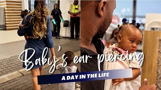 MOM VLOG: Getting my baby girls ears pierced + Night time Skincare ✨ | A day in the life