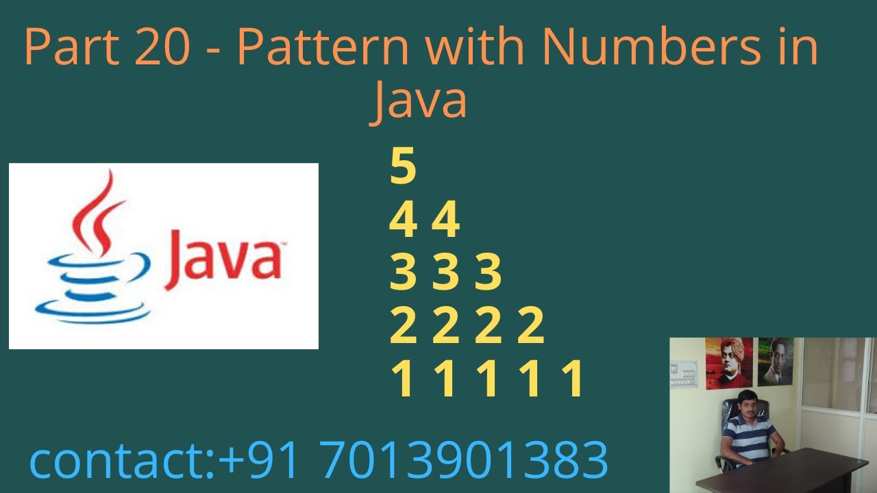Pattern With Numbers In Java Part 20 Youtube