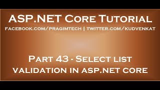 Select list validation in asp net core