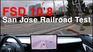 Full Self Driving Test (Light Rail Tracks & Jay-Walkers)