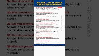 Walmart Interview Questions and Answers